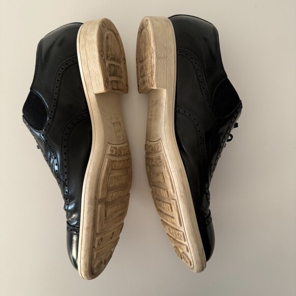 Dolce and Gabbana Black Brogue Leather Milano Oxfords, Size 10 main image 14